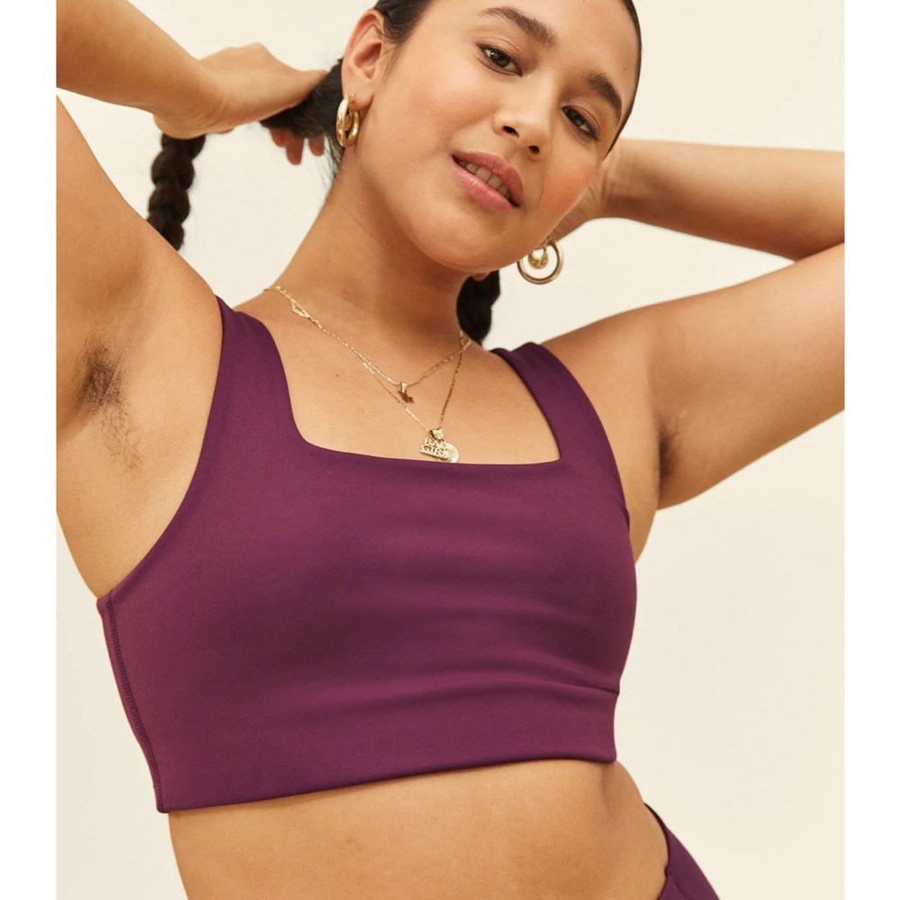 Girlfriend collective plum Tommy cropped bra